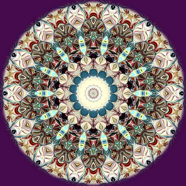 Mandala Unique Motif Rond Oriental Motif Mystique Fond Exotique Abstrait — Photo