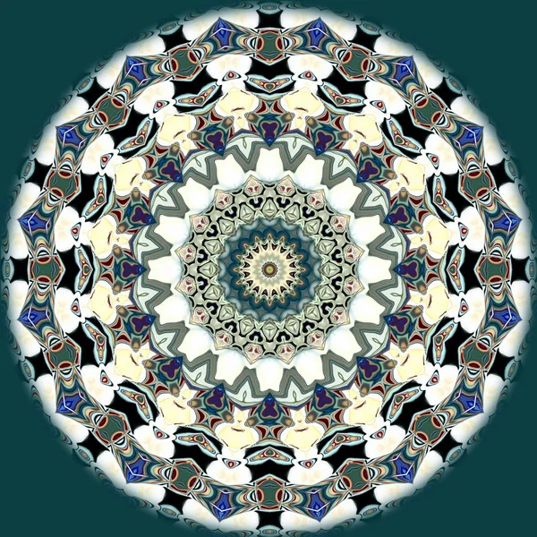 Mandala Unique Motif Rond Oriental Motif Mystique Fond Exotique Abstrait — Photo