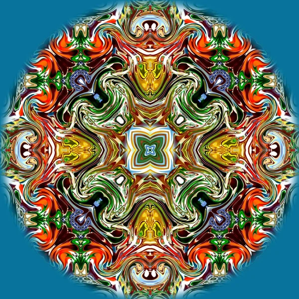 Mandala Único Patrón Redondo Oriental Motivo Místico Fondo Exótico Abstracto —  Fotos de Stock