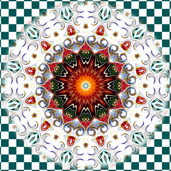 Mandala Original Padrão Redondo Oriental Motivo Místico Fundo Exótico Abstrato — Fotografia de Stock