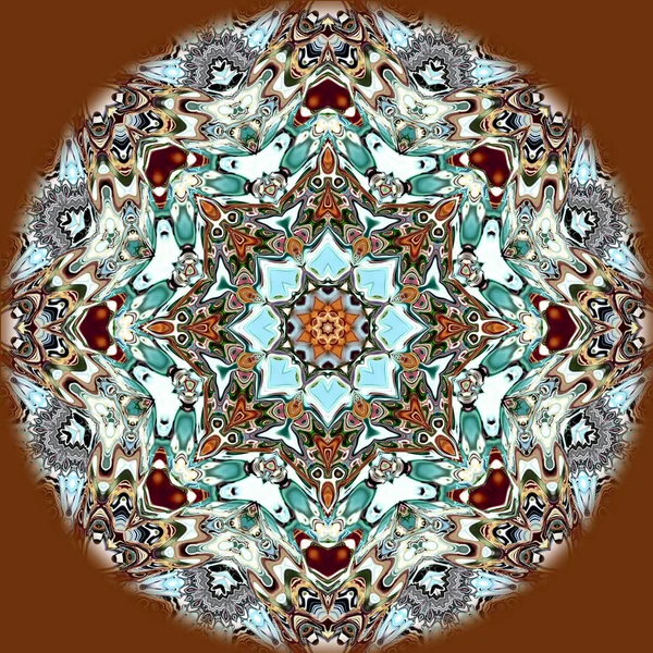 Mandala Unique Motif Rond Oriental Motif Mystique Fond Exotique Abstrait — Photo