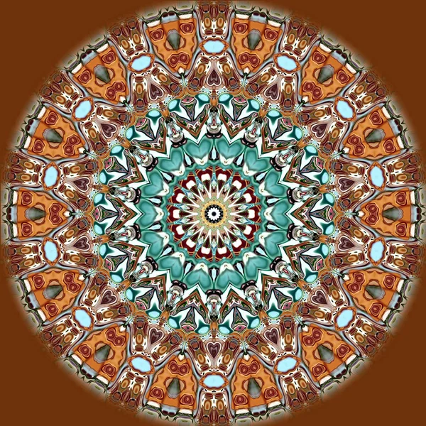 Benzersiz Mandala Oriental Yuvarlak Desen Mistik Motifi Egzotik Arka Plan — Stok fotoğraf