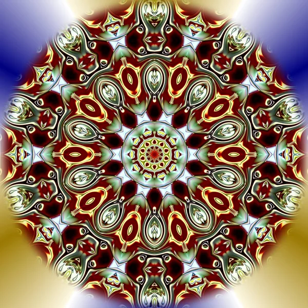 Egyedi Mandala Keleti Kerek Mintázat Misztikus Motívum Absztrakt Egzotikus Háttérben — Stock Fotó