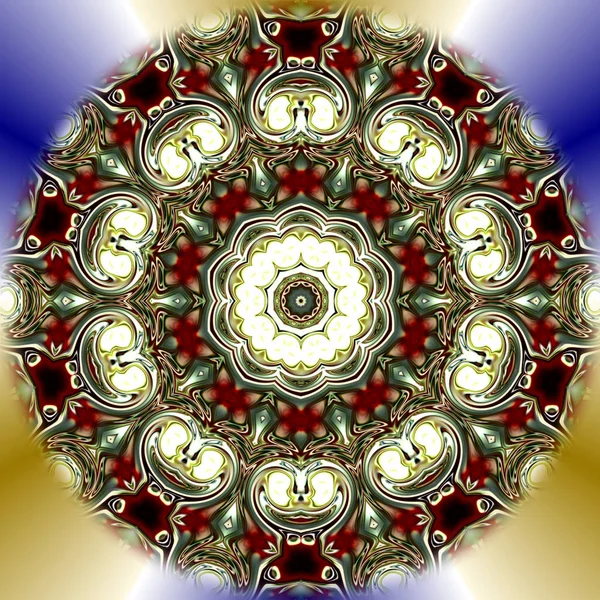 Mandala Unico Modello Rotondo Orientale Motivo Mistico Astratto Sfondo Esotico — Foto Stock