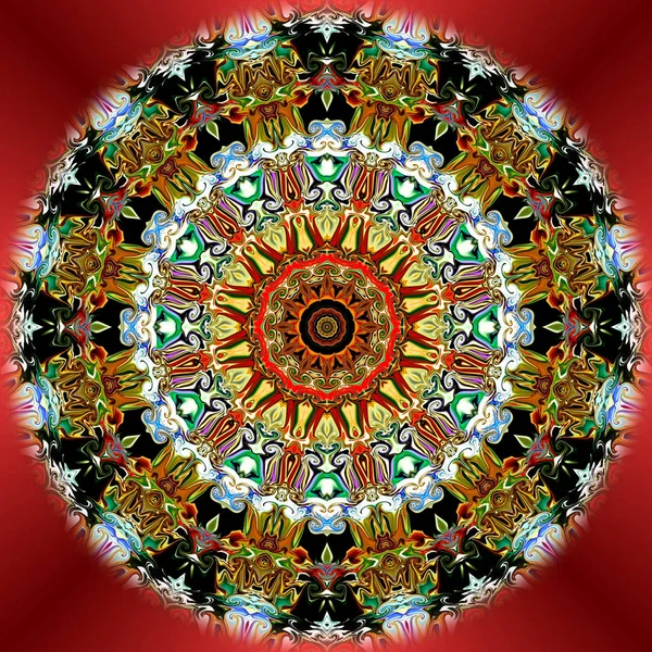 Mandala Unico Modello Rotondo Orientale Motivo Mistico Astratto Sfondo Esotico — Foto Stock