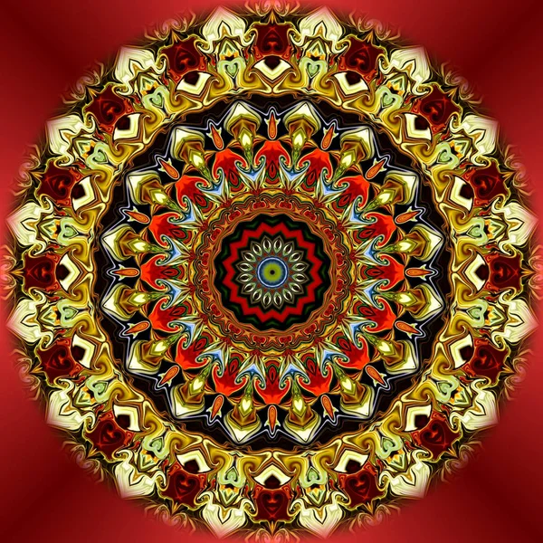 Mandala Original Padrão Redondo Oriental Motivo Místico Fundo Exótico Abstrato — Fotografia de Stock