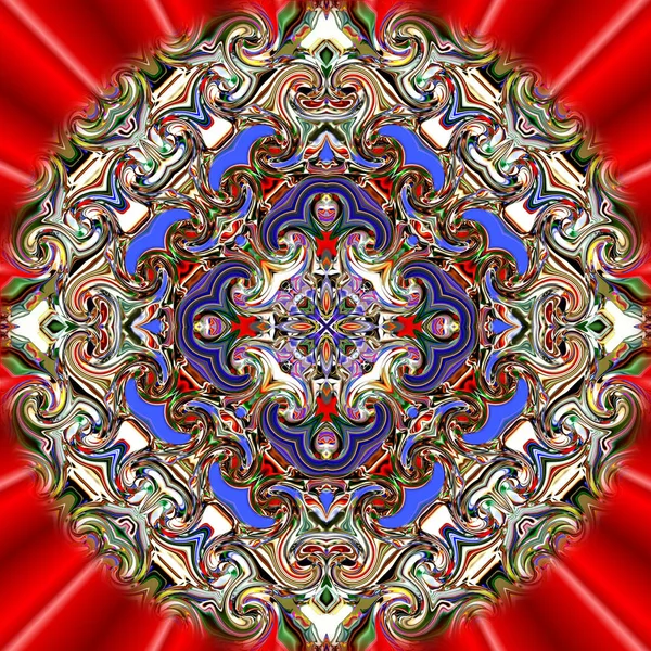 Mandala Unico Modello Rotondo Orientale Motivo Mistico Astratto Sfondo Esotico — Foto Stock