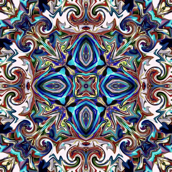 Mandala Original Padrão Redondo Oriental Motivo Místico Fundo Exótico Abstrato — Fotografia de Stock