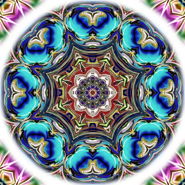 Mandala Único Patrón Redondo Oriental Motivo Místico Fondo Exótico Abstracto —  Fotos de Stock