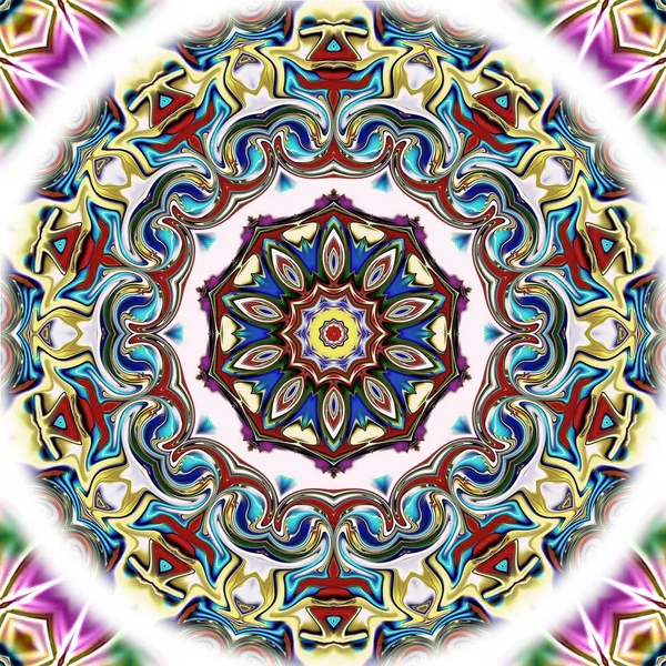 Mandala Único Patrón Redondo Oriental Motivo Místico Fondo Exótico Abstracto — Foto de Stock