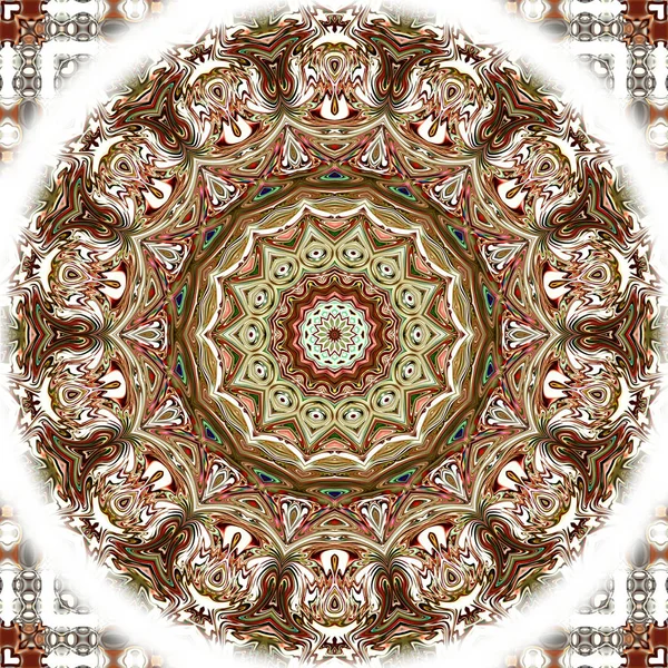 Mandala Original Padrão Redondo Oriental Motivo Místico Fundo Exótico Abstrato — Fotografia de Stock