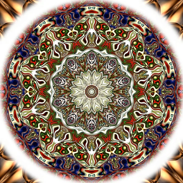 Mandala Único Patrón Redondo Oriental Motivo Místico Fondo Exótico Abstracto — Foto de Stock