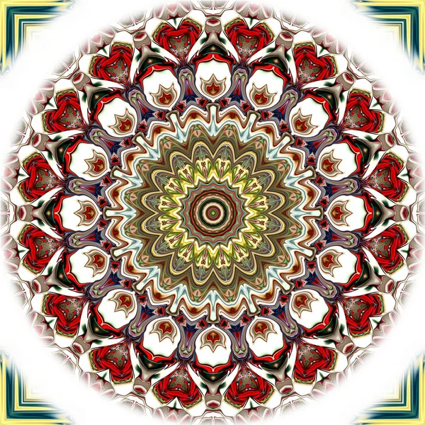 Mandala Unique Motif Rond Oriental Motif Mystique Fond Exotique Abstrait — Photo