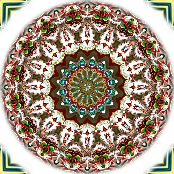 Mandala Unique Motif Rond Oriental Motif Mystique Fond Exotique Abstrait — Photo