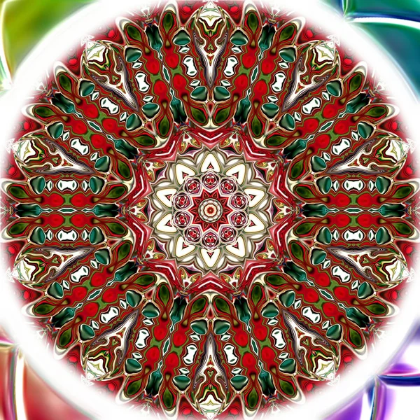 Benzersiz Mandala Oriental Yuvarlak Desen Mistik Motifi Egzotik Arka Plan — Stok fotoğraf