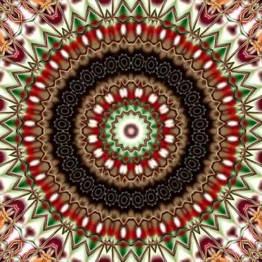 Benzersiz mandala işleme, renkli dijital sanat, 3d geometrik soyut egzotik animasyon, fantastik fraktal tasarım 