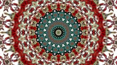 Benzersiz mandala işleme, renkli dijital sanat, 3d geometrik soyut egzotik animasyon, fantastik fraktal tasarım 