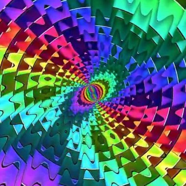 Benzersiz işleme, renkli dijital sanat, 3d geometrik soyut egzotik animasyon, fantastik tasarım 