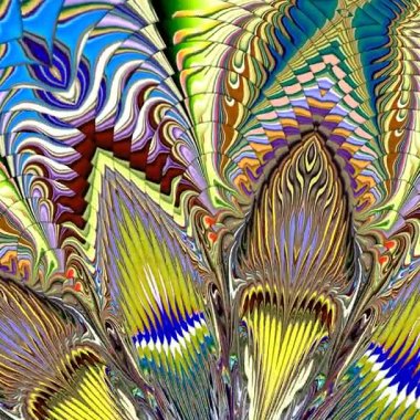 Benzersiz işleme, renkli dijital sanat, 3d geometrik soyut egzotik animasyon, fantastik tasarım 