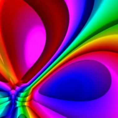 Benzersiz işleme, renkli dijital sanat, 3d geometrik soyut egzotik animasyon, fantastik tasarım 