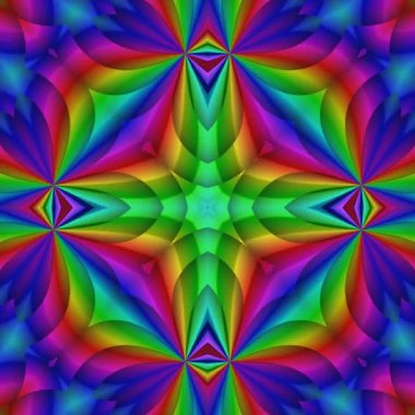 Benzersiz işleme, soyut egzotik animasyon, fantastik tasarım, renkli dijital sanat, geometrik mandala