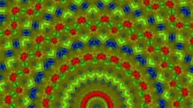 Benzersiz işleme, soyut egzotik animasyon, fantastik tasarım, renkli dijital sanat, geometrik kaleydoskop