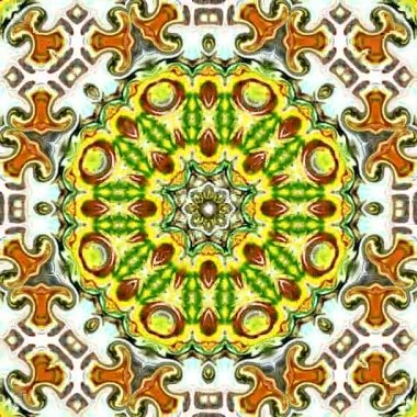 Benzersiz işleme, soyut egzotik animasyon, fantastik tasarım, renkli dijital sanat, geometrik kaleydoskop