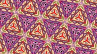 Benzersiz işleme, soyut egzotik animasyon, fantastik tasarım, renkli dijital sanat, geometrik kaleydoskop