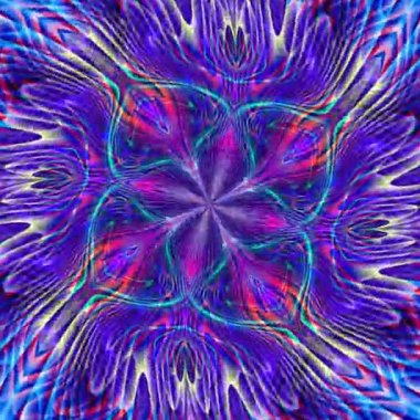 Benzersiz işleme, soyut egzotik animasyon, fantastik tasarım, renkli dijital sanat, geometrik kaleydoskop