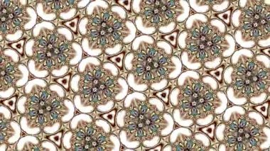 Benzersiz işleme, soyut egzotik animasyon, fantastik tasarım, renkli dijital sanat, geometrik kaleydoskop