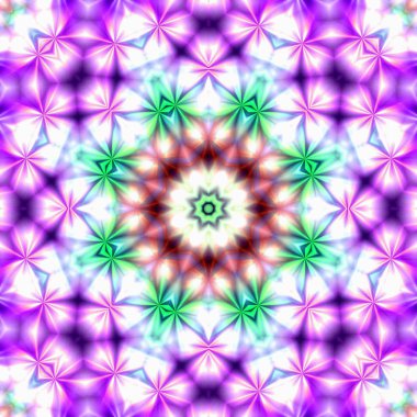 Benzersiz mandala, Oriental yuvarlak desen, mistik motifi, egzotik arka plan. Fantastik fraktal tasarım, geometrik doku parlayan renkli dijital sanat.