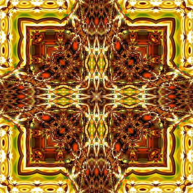 Benzersiz mandala, Oriental yuvarlak desen, mistik motifi, egzotik arka plan. Fantastik fraktal tasarım, geometrik doku parlayan renkli dijital sanat.