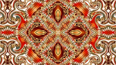 Benzersiz mandala, Oriental yuvarlak desen, mistik motifi, egzotik arka plan. Fantastik fraktal tasarım, geometrik doku parlayan renkli dijital sanat.