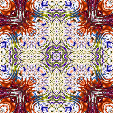 Benzersiz mandala, Oriental yuvarlak desen, mistik motifi, egzotik arka plan. Fantastik fraktal tasarım, geometrik doku parlayan renkli dijital sanat.