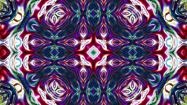 Benzersiz mandala, Oriental yuvarlak desen, mistik motifi, egzotik arka plan. Fantastik fraktal tasarım, geometrik doku parlayan renkli dijital sanat.