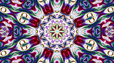 Benzersiz mandala, Oriental yuvarlak desen, mistik motifi, egzotik arka plan. Fantastik fraktal tasarım, geometrik doku parlayan renkli dijital sanat.