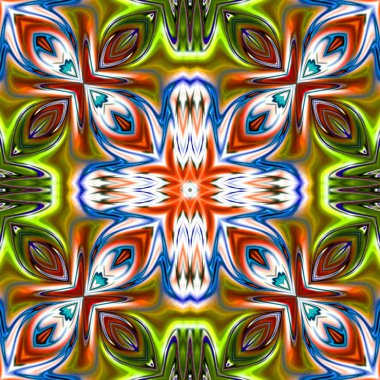 Benzersiz mandala, Oriental yuvarlak desen, mistik motifi, egzotik arka plan. Fantastik fraktal tasarım, geometrik doku parlayan renkli dijital sanat.