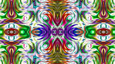 Benzersiz mandala, Oriental yuvarlak desen, mistik motifi, egzotik arka plan. Fantastik fraktal tasarım, geometrik doku parlayan renkli dijital sanat.