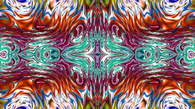 Benzersiz mandala, Oriental yuvarlak desen, mistik motifi, egzotik arka plan. Fantastik fraktal tasarım, geometrik doku parlayan renkli dijital sanat.