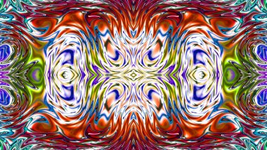 Benzersiz mandala, Oriental yuvarlak desen, mistik motifi, egzotik arka plan. Fantastik fraktal tasarım, geometrik doku parlayan renkli dijital sanat.