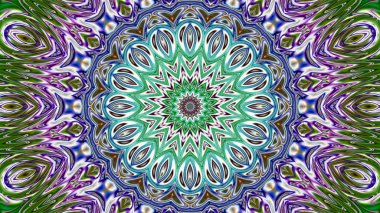 Benzersiz mandala, Oriental yuvarlak desen, mistik motifi, egzotik arka plan. Fantastik fraktal tasarım, geometrik doku parlayan renkli dijital sanat.