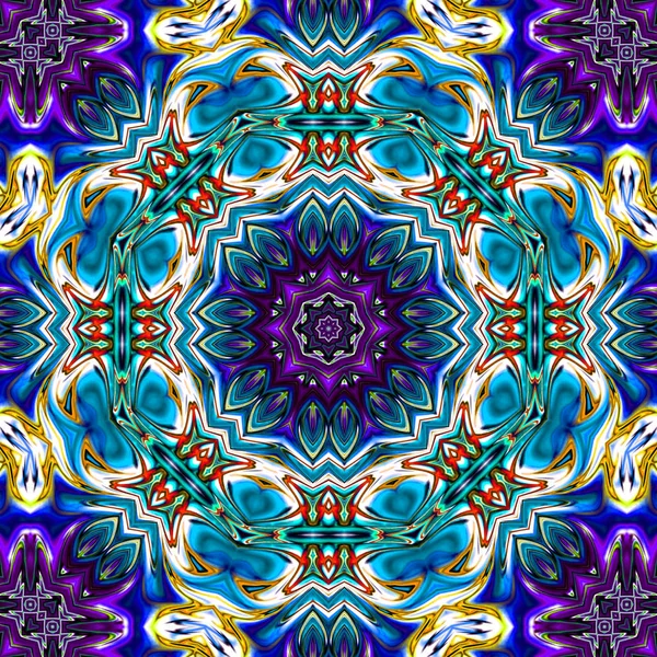 Mandala Único Patrón Redondo Oriental Motivo Místico Fondo Exótico Abstracto — Foto de Stock