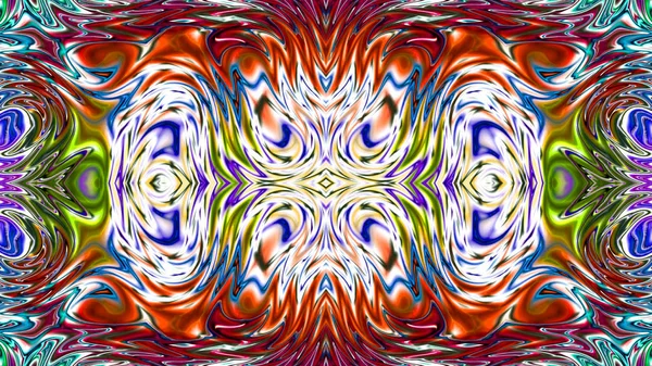 Benzersiz mandala, Oriental yuvarlak desen, mistik motifi, egzotik arka plan. Fantastik fraktal tasarım, geometrik doku parlayan renkli dijital sanat.