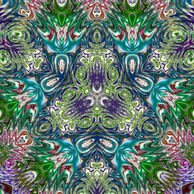 Benzersiz mandala, Oriental yuvarlak desen, mistik motifi, egzotik arka plan. Fantastik fraktal tasarım, geometrik doku parlayan renkli dijital sanat.