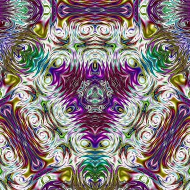 Benzersiz mandala, Oriental yuvarlak desen, mistik motifi, egzotik arka plan. Fantastik fraktal tasarım, geometrik doku parlayan renkli dijital sanat.