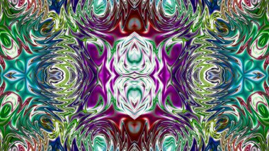 Benzersiz mandala, Oriental yuvarlak desen, mistik motifi, egzotik arka plan. Fantastik fraktal tasarım, geometrik doku parlayan renkli dijital sanat.