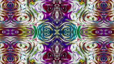 Benzersiz mandala, Oriental yuvarlak desen, mistik motifi, egzotik arka plan. Fantastik fraktal tasarım, geometrik doku parlayan renkli dijital sanat.