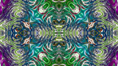 Benzersiz mandala, Oriental yuvarlak desen, mistik motifi, egzotik arka plan. Fantastik fraktal tasarım, geometrik doku parlayan renkli dijital sanat.