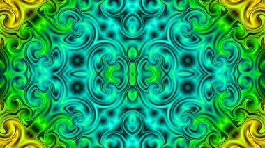 Benzersiz mandala, Oriental yuvarlak desen, mistik motifi, egzotik arka plan. Fantastik fraktal tasarım, geometrik doku parlayan renkli dijital sanat.