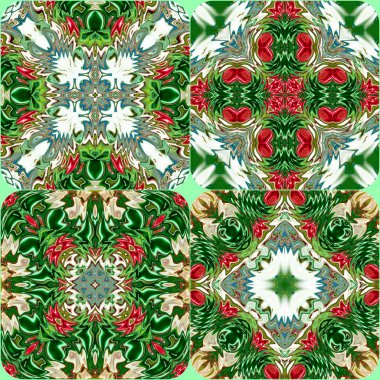 Benzersiz mandala, Oriental yuvarlak desen, mistik motifi, egzotik arka plan. Fantastik fraktal tasarım, geometrik doku parlayan renkli dijital sanat.